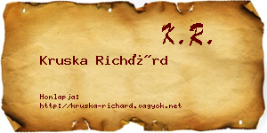 Kruska Richárd névjegykártya